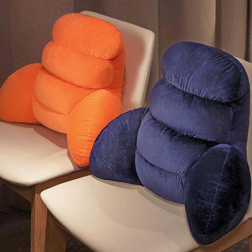 Tingting's Dream Office Chair Lumbar Pillow Bed Rest Reading Pillow Soft Sofa Backrest Waist Cushion Plush Chair Reading Back Pillow (50×45CM/19.7"×17.7", Orange)