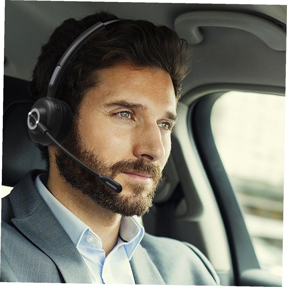 Gadpiparty Cuffie Auricolari Wireless 5.0 in Nero Abs Pu, Riduzione Rumore | Design Ergonomico, Microfono a Punto Singolo, per Ufficio e Tempo Libero