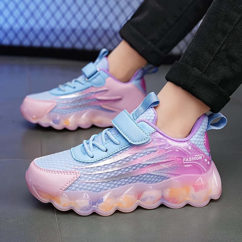 Girl's Trendy Chunky Shoes - Comfy Non Slip Woven Knit Breathable Sneakers For Kids Outdoor Activities - For Girls Aged 4-12 - Suitable for Sports, Hiking & Everyday Wear - Great Gift for Active Kids4