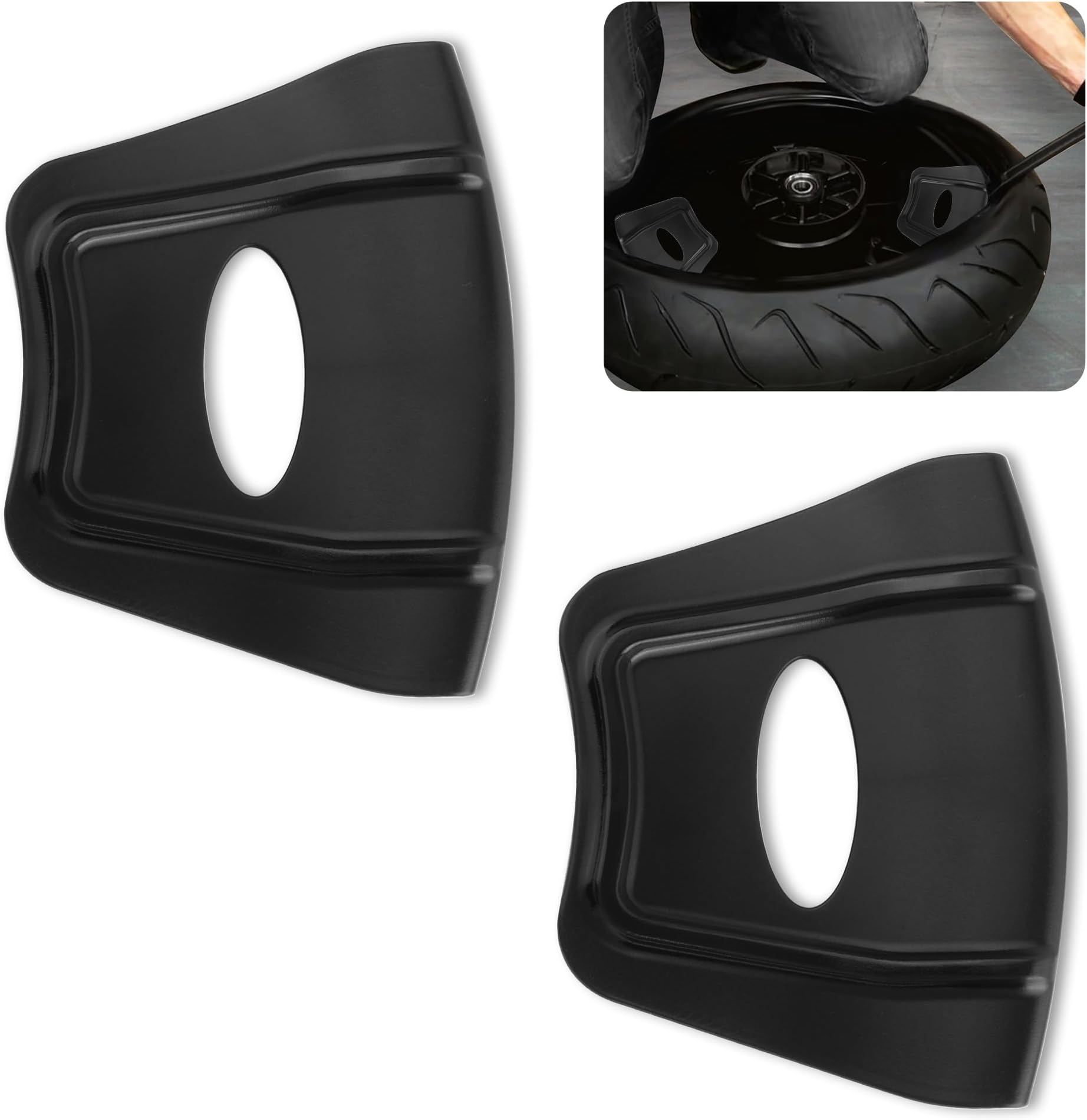 2PCS Rim Protector for Car Wheels,Double Convex Rib Non-Slip Edge Rim Protector Rim Guards for Car Rims,Universal Tire Removal Tool Fits Cars Motocycles Trucks SUVs Bikes (Black)