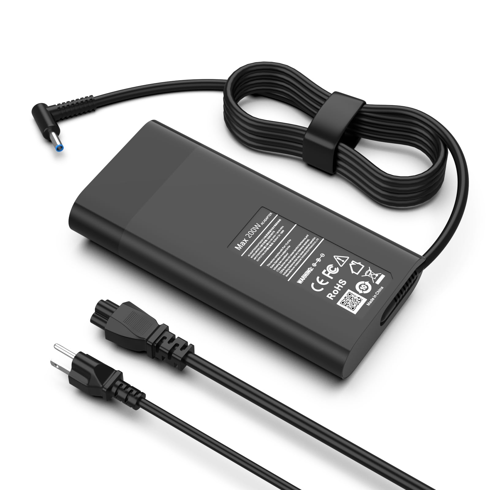 GERVGHS High Power 200W Omen Charger Compatible with HP OMEN 15 17 HP Victus Gaming Laptop 15 17 ZBook 17 15 15u Studio G9 G10 17-ab 17-cd 16-a 16-ab 15-cb 15-dk 15-bc 15-ec 15-cx TPN-DA10 Power Cord