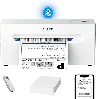 Bluetooth Thermal Label Printer, Wireless 4x6 Shipping Label Printer for Shipping Packages, Support Android, iPhone and Windows, Widely Used for Amazon, Ebay, Shopify (Sliver White)
