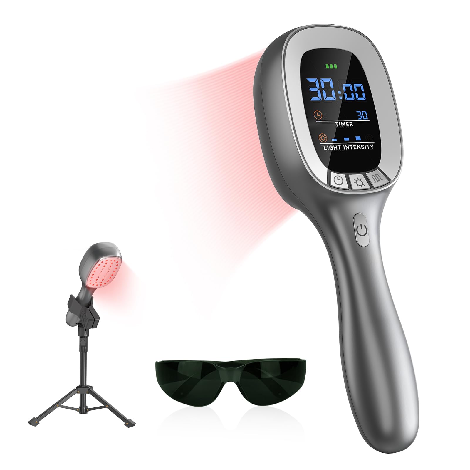 Red & Near Infrared Light Therapy Wand with Stand – Handheld Dual-Wavelength 4×808nm & 34×650nm