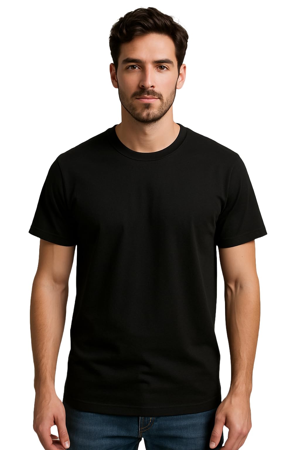 London HillsSolid Men's Round Neck Cotton Blend Half Sleeve Regular Fit T-Shirts