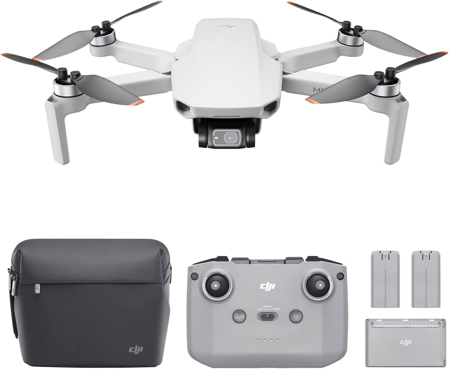 Mini 2 Fly More Combo – Ultralight Foldable Drone, 3-Axis Gimbal with 4K Camera, 12MP Photos, 31 Mins Flight Time, OcuSync 2.0 10km HD Video Transmission, QuickShots, Gray (CP.MA.00000306.01)