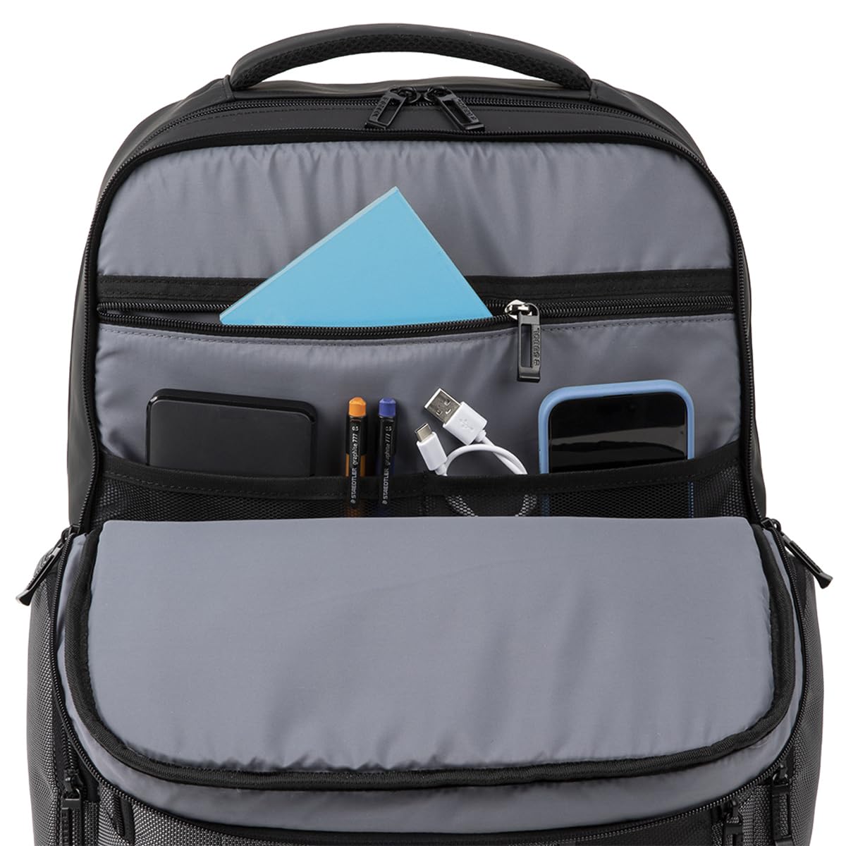 Gabol - Mochila Impermeable para Portátil 14" Record con Capacidad 16,7L - Peso Ligero de 0,98kg y Medidas 32x39x17 cm - Material Resistente al Agua - Diseño Español - Gris y Negro