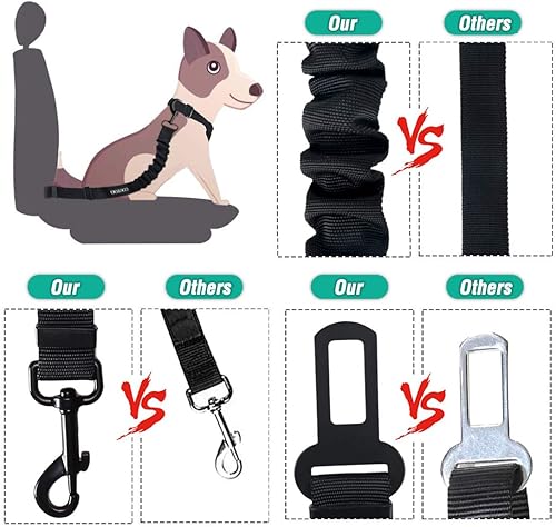Miniatura 22 de COOYOO Dog Seat Belt,3 Piece Set Retractable Dog Car Adjustable Seatbelts for Vehicle Nylon Pet Safety Heavy Duty & Elastic & Durable Car Harness