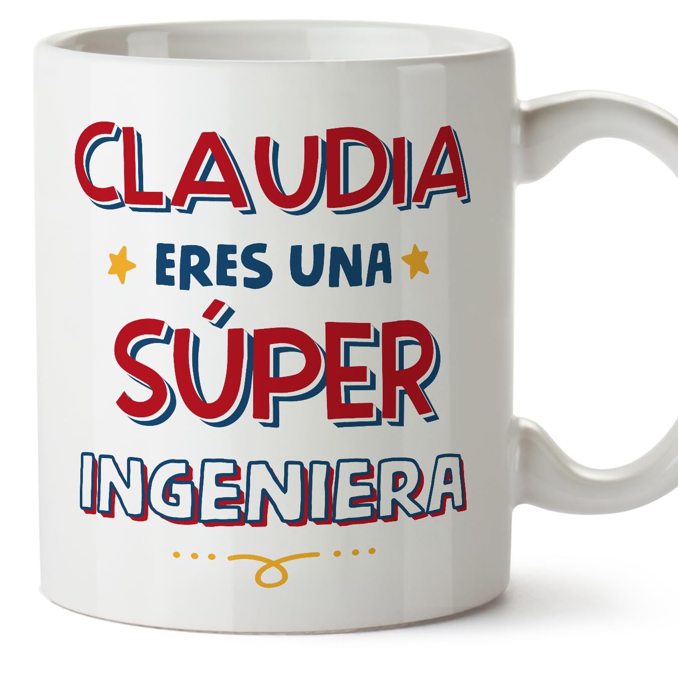 MUGFFINS Personalised Mug for Engineer Woman - in Spanish - Eres Súper - Funny Custom Gift for Colleagues - Ceramic 11oz Mug