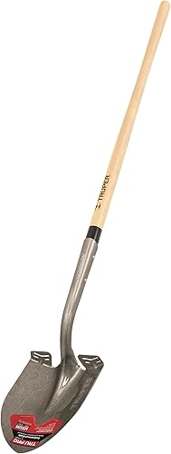 Truper 34105 - Pala extendida de punta redonda, mango de ceniza americana de 48 pulgadas