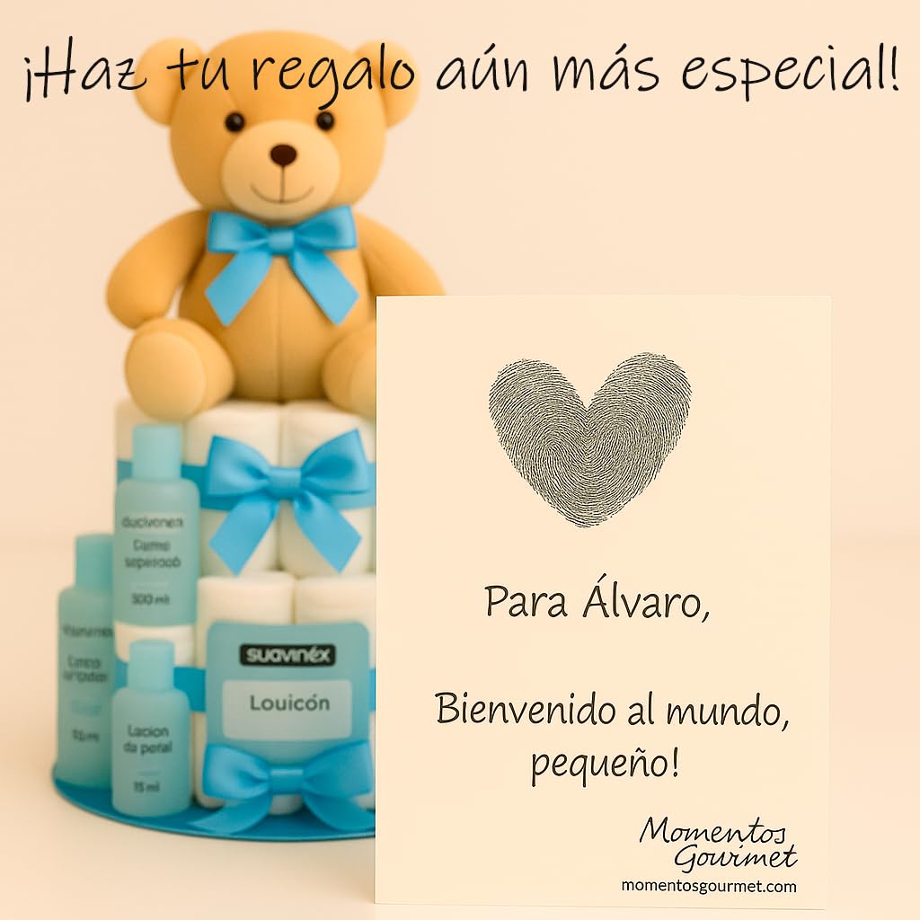 Tarta de Pañales Personalizable Azul Regalo Bebé Recién Nacido Niño Niña Canastilla Bebe Recién Nacido. Chupete Gel Toallitas Loción Crema. Cesta Accesorios Bebe Recien Nacido Regalos Mamás Primerizas