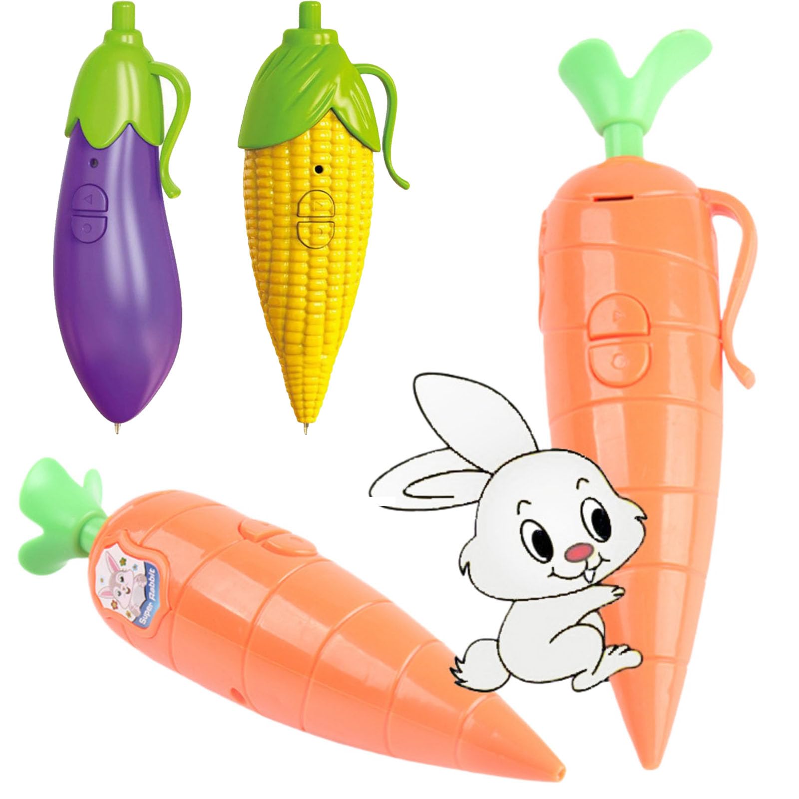Carrot Voice Recorder Pen - Cute Recording Device & Functional Ballpoint Pen, Fun Creative for Kids, Students and Teachers (corn)