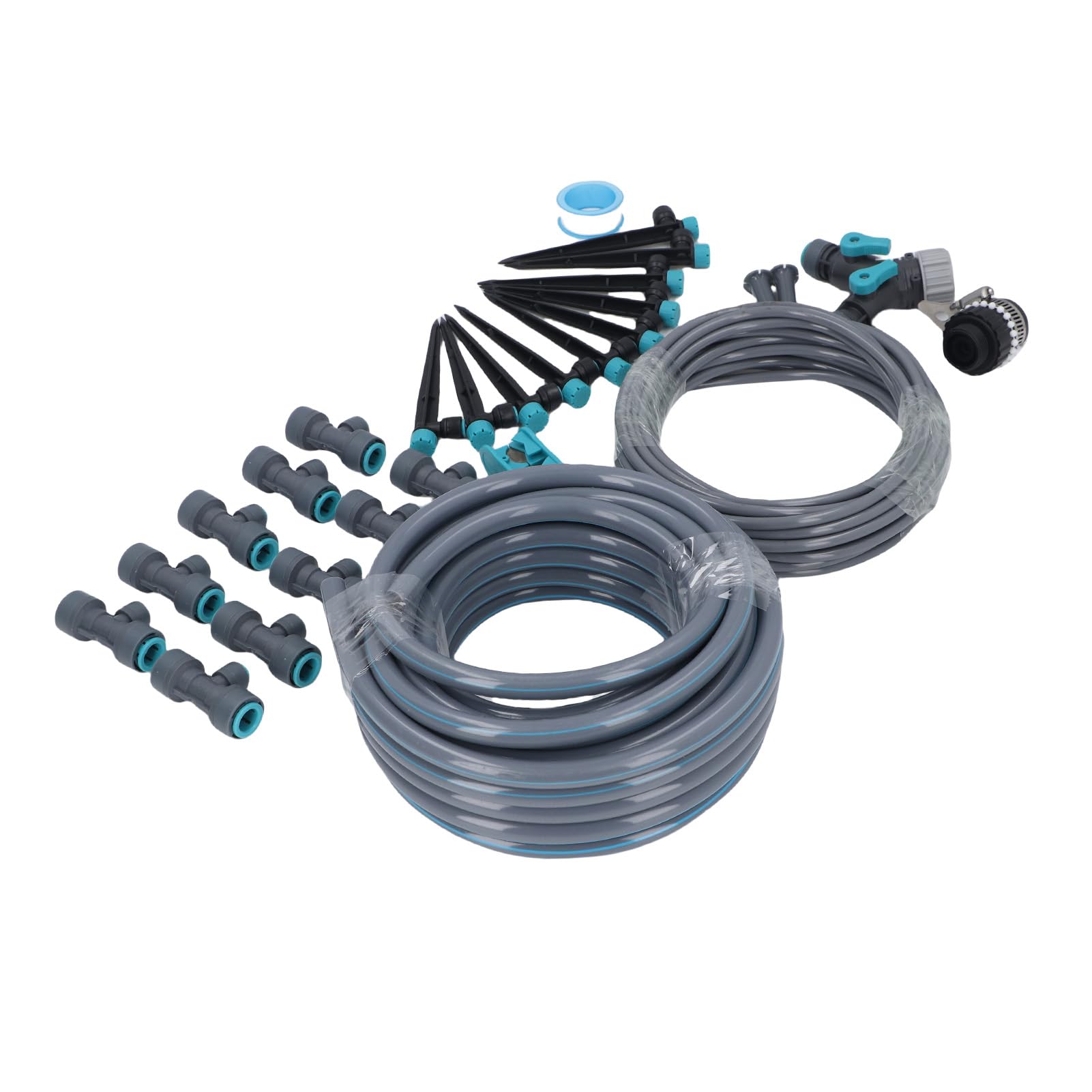 de Riego por Goteo con 8 Agujeros, Kit de Riego Jardín 32,8 Pies Largo para Césped Invernadero, Material ABS PVC Resistente