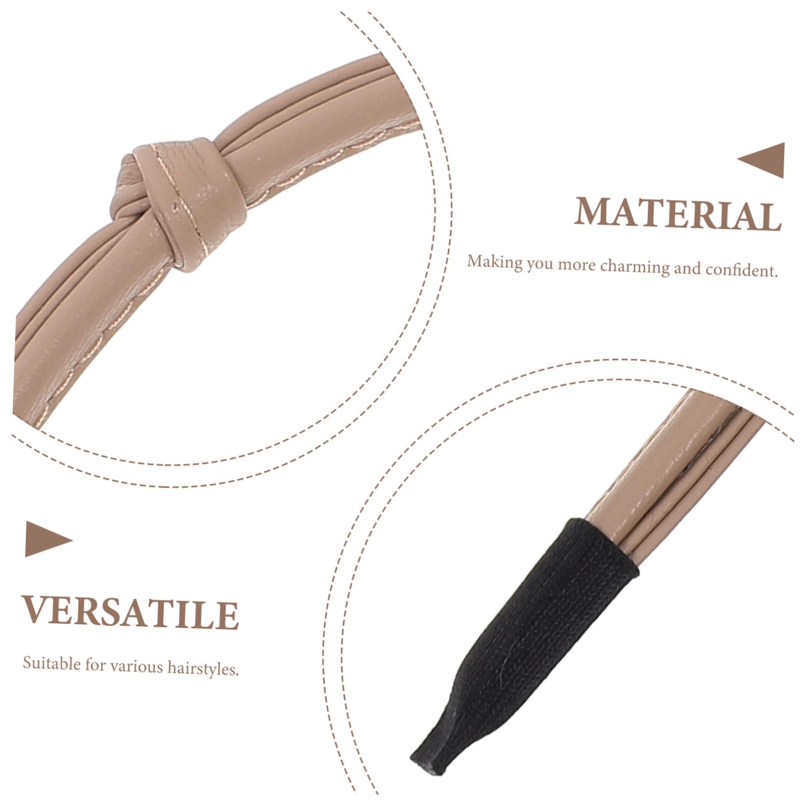 Didiseaon 25pezzi Knotted Headbands in Leather for Women Fashionable Thin Hair Accessories in Milk and for Any Occasion