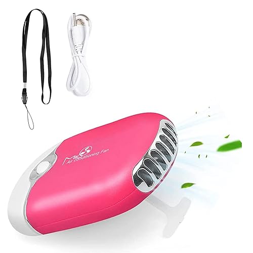 Shmian Ventilador de pestañas, mini ventilador recargable de mano con esponja integrada, perfecto para aplicación de extensión de pestañas, rosa