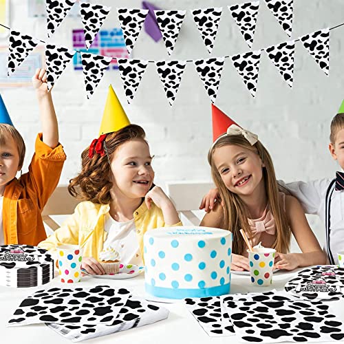 Cadeaux4U Cow Birthday Party Supplies - Farm Cow Print Birthday Party Tableware Includes 40 Party Plates, 40 Napkins For Cow Farm Theme Birthday Parties Decorations #TOP5
