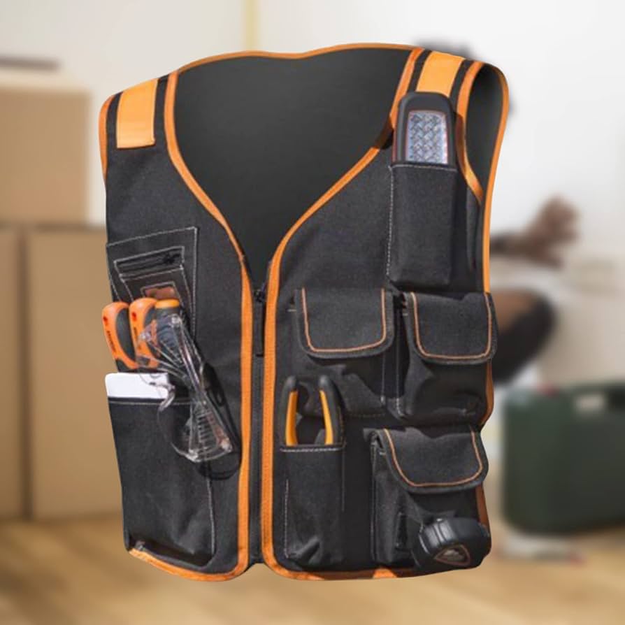 Safety Work Vest Tool Vest Maintenance Kit Multi-Pocket Vest