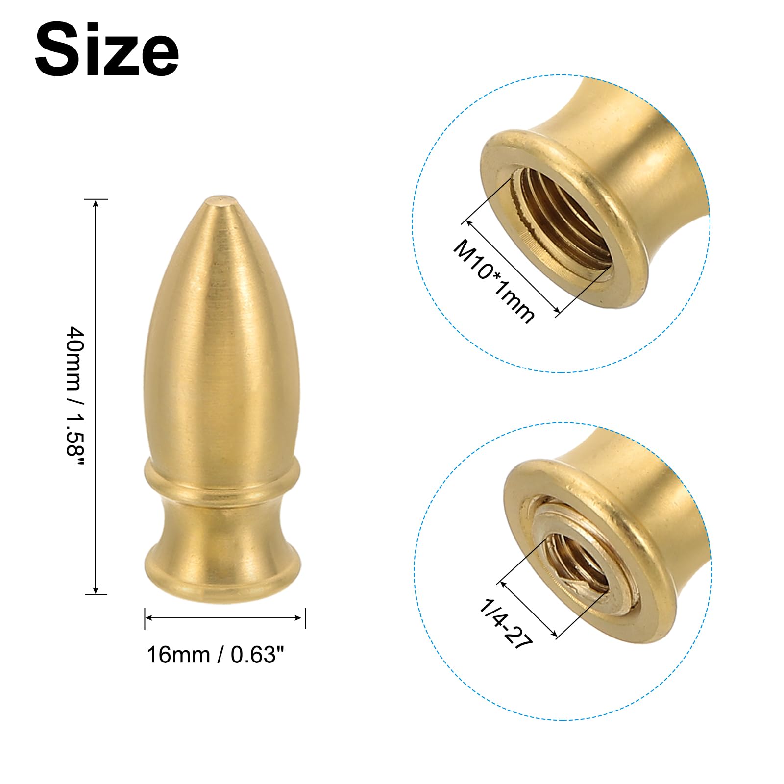 PATIKIL 16 x 40mm Lamp Finials Caps Knob - Image 2