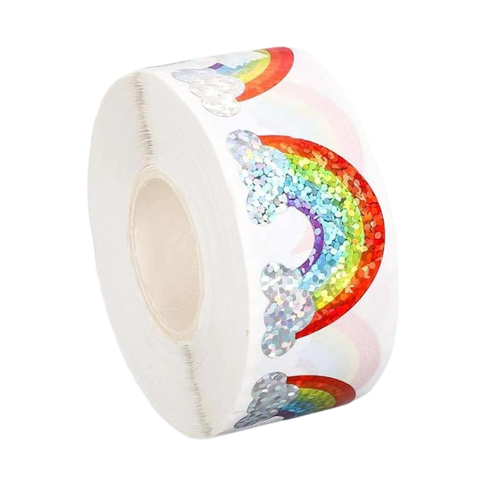 1000 Sheets Rainbow Sticker Roll, 1.18 Inch Self-Adhesive Coated Paper Decals For Kids, Tear Resistant Craft Stickers For Scrapbooking Journaling Party Favors Classroom Rewards