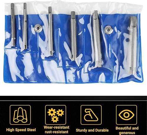 Miniatura 5 de Extractor de grifos de cabeza rota de acero, removedor de tornillos, juego de extractor de tornillos para trabajos de reparación diaria del hogar (6