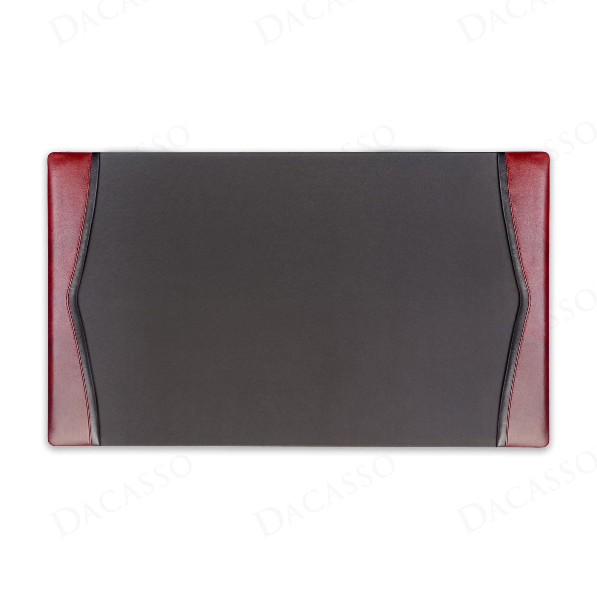 Dacasso Schreibunterlage aus Leder mit schwarzem Rand, 86,4 x 50,8 cm, Burgunderrot
