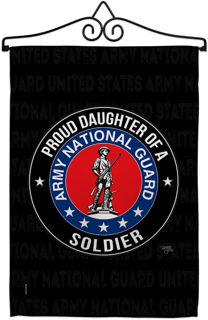 Army Proud Daughter Soldier Garden Flag Set Wall Hanger Armed Forces National Guard ANG United State American Military Veteran Retire Official Small Gift Yard House Banner Double-Sided 13 X 18.5