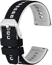 Anbeer Silicone Straps, 18 mm, 20 mm, 22 mm, 24 mm, Rubber Quick Closure, 8 Colours to Choose From, Watch Bracelet for Men Women, Soft Replacement