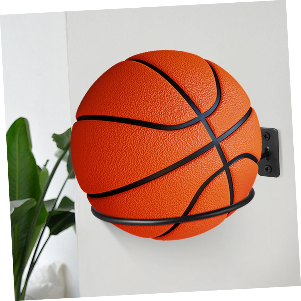 8Pcs Wall Mount Ball Rack Space Saving Basketball Football Volleyball and Rugby Display Stand for Organized Sports Equipment Storage Finish