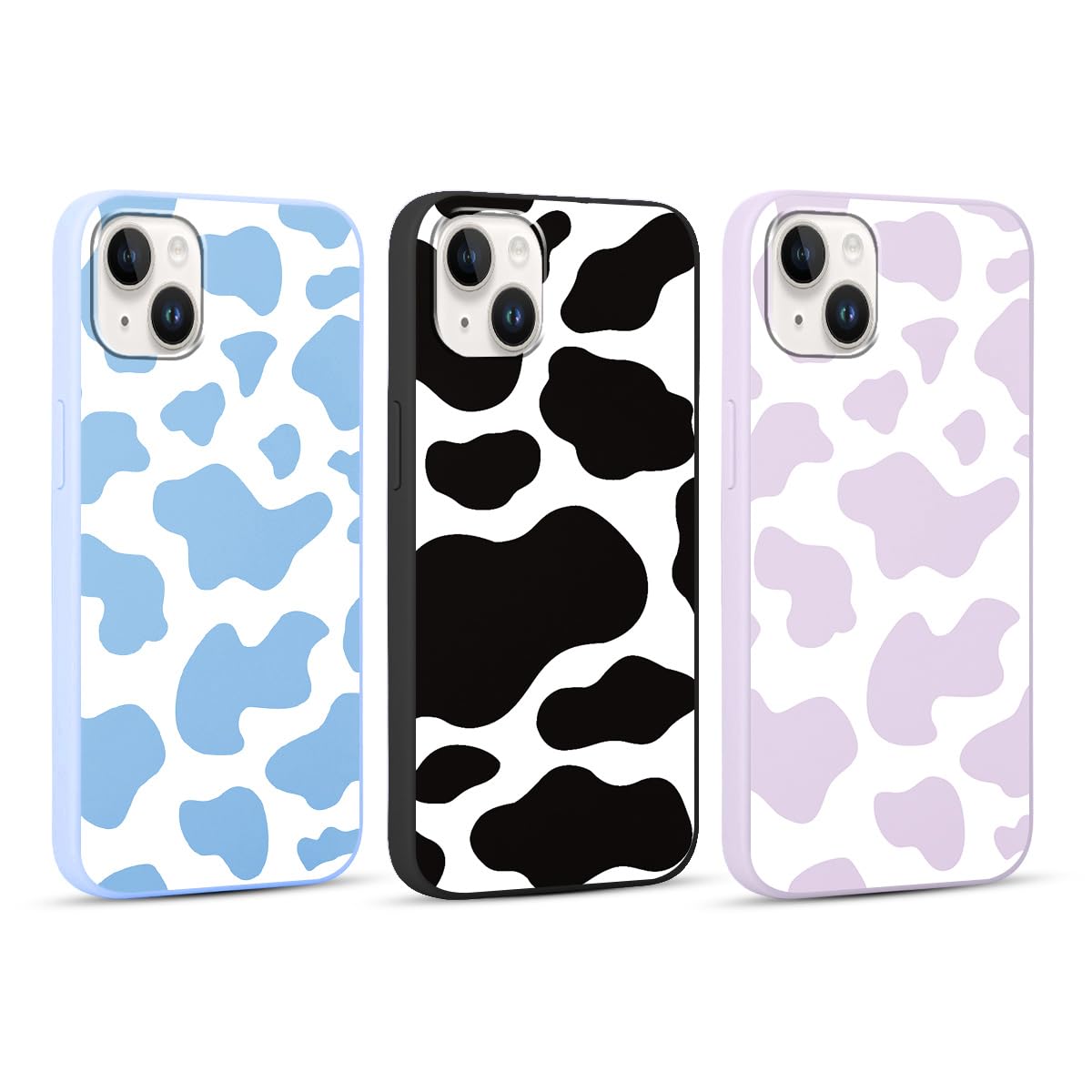 RUMDEY 2 Pack Cute Cow Print Cases For IPhone 15 Pro Max Case 6.7", Aesthetic Design