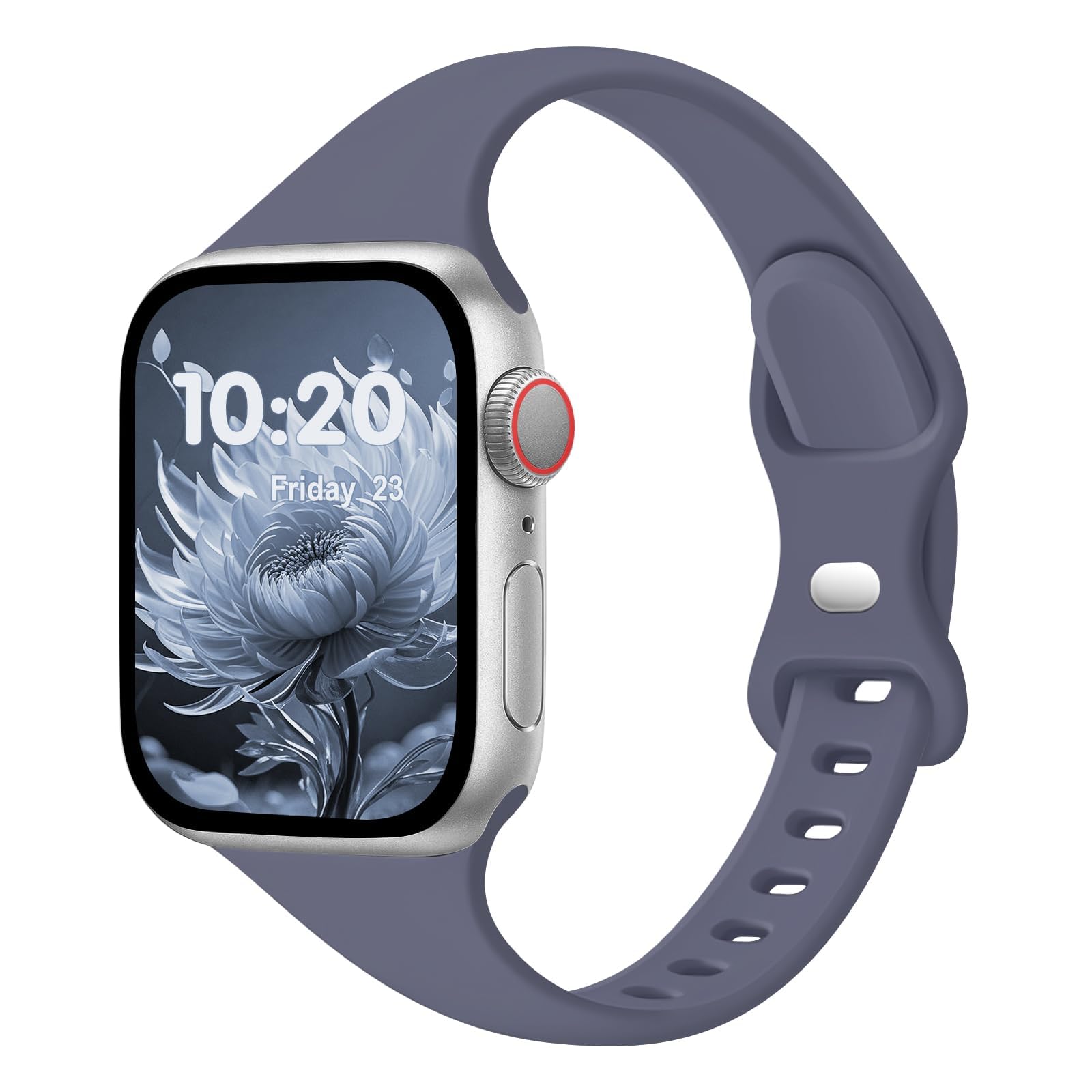 Slim Band Compatible with Apple Watch Bands 38mm 40mm 41mm 42mm 44mm 45mm 49mm for Women Men,Soft Thin Narrow Silicone Sport Strap Wristbands for iWatch Series12 11 10 9 8 7 6 5 4 3 2 1 SE Ultra/Ultra 2 Blue Gray