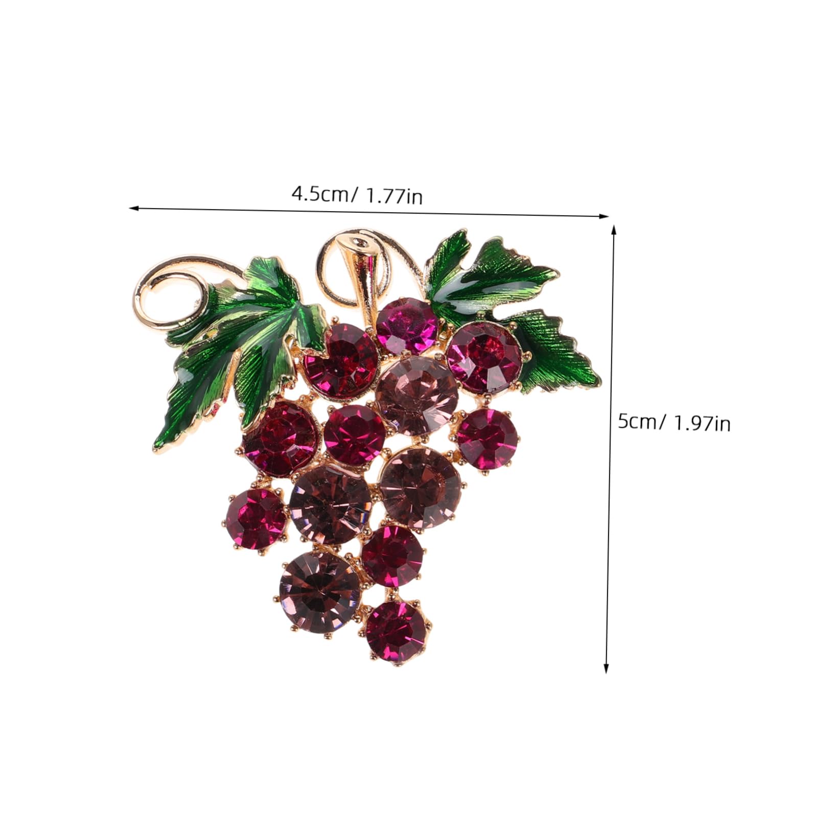 Pins de Solapa en Forma de Fruta Uvas de Diamantes de imitación Esmalte de alfiler