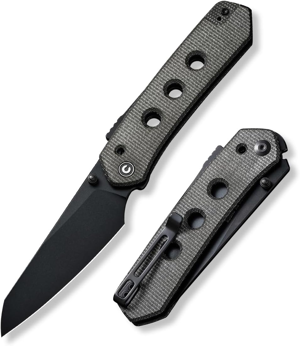 Vision FG Pocket Knife for EDC, Superlock Folding Knife with 3.54" Reverse Tanto Nitro-V Blade Micarta Handle, Ideal Gift for Men Women C22036-3