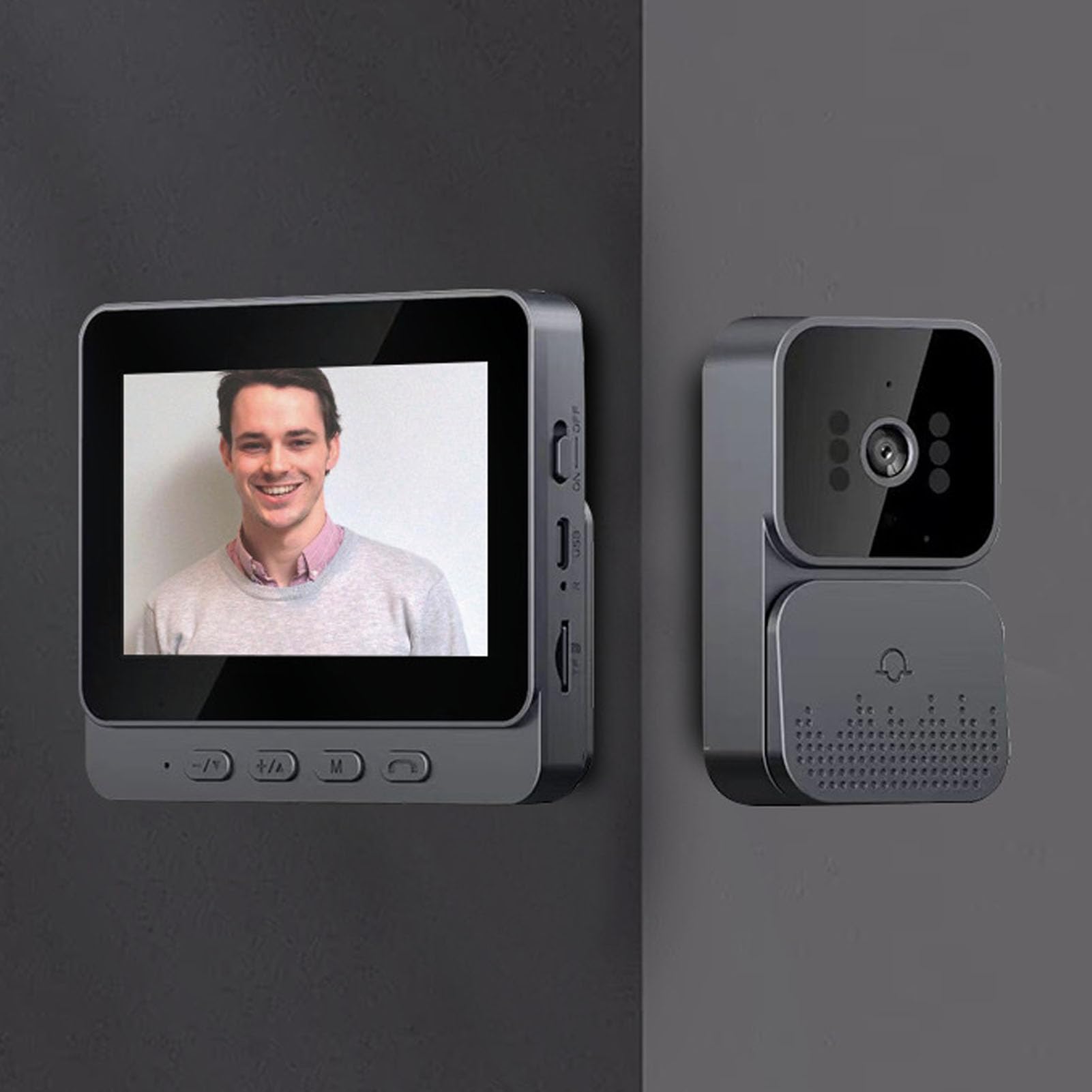 system Videocitofono Wi-Fi, system Videocitofono con Campanello Video con Schermo IPS da 4,3 Pollici con 6 Suonerie, system Videocitofono con Campanello Compatibile con Citofono