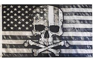 Trade Winds USA American 50 Star Skull N Bones Patchwork Flag 3x5