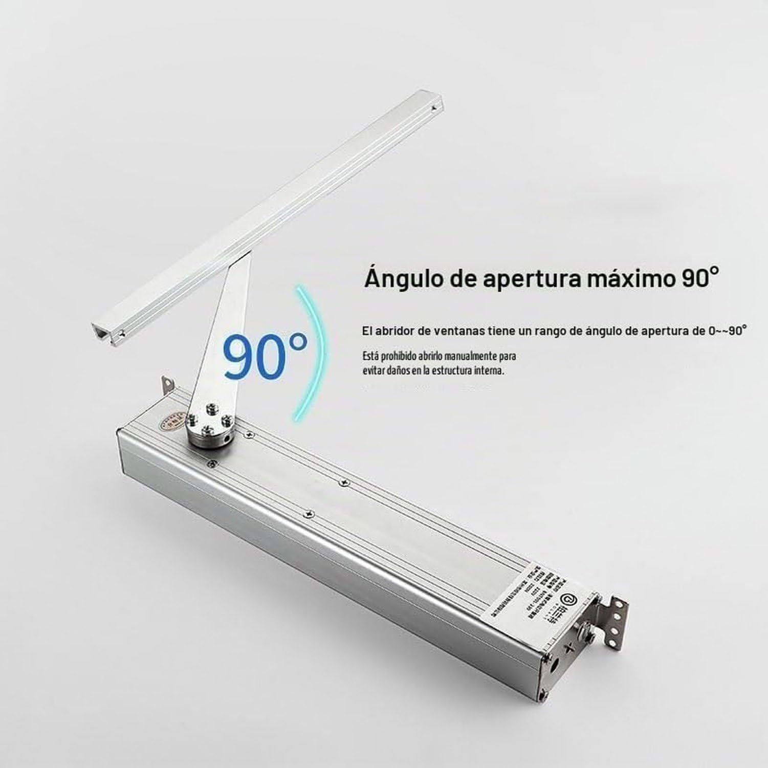 Abridor automático de ventanas con control remoto, aluminio, 200 N