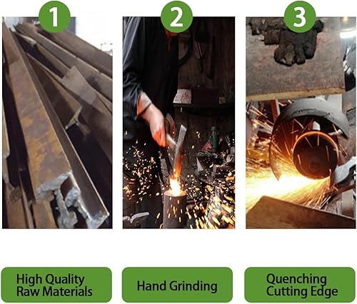 Miniatura 7 de Azada y cultivador de jardín, azada de mano larga y resistente con sierra, mango de 2 secciones, hoja de acero al carbono, azada cultivadora