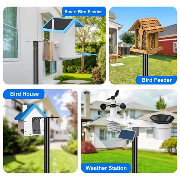 Ottsuls Bird Feeder Pole, 109 Inch Heavy Duty Bird House Pole Kit for Outdoors, with 5-Prong Base Feeding Station for Wild Birds Watching, Adjustable Feeder Stand (House Not Included) - Image 4