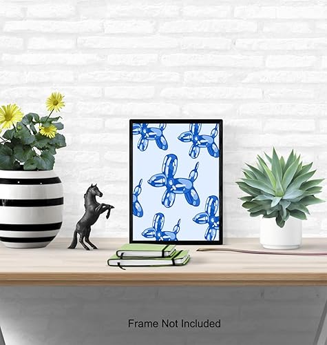 Miniatura 5 de YELLOWBIRD ART & DESIGN Pop art Balloon Dog Wall Picture - Aesthetic Contemporary artwork - Preppy Room Decor - Blue VSCO Retro style Bedroom Decor