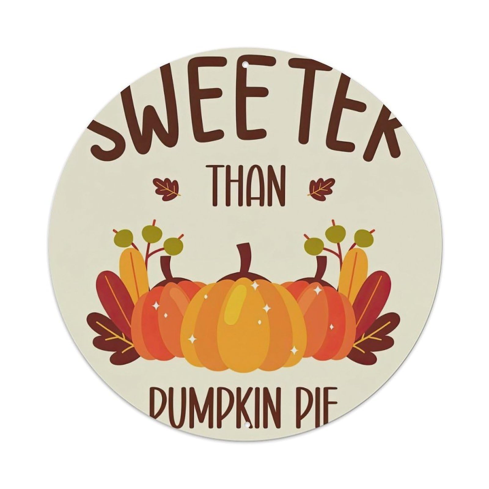 Pumpkin Autumn Leaves Harvest Season Metal Tin Sign
