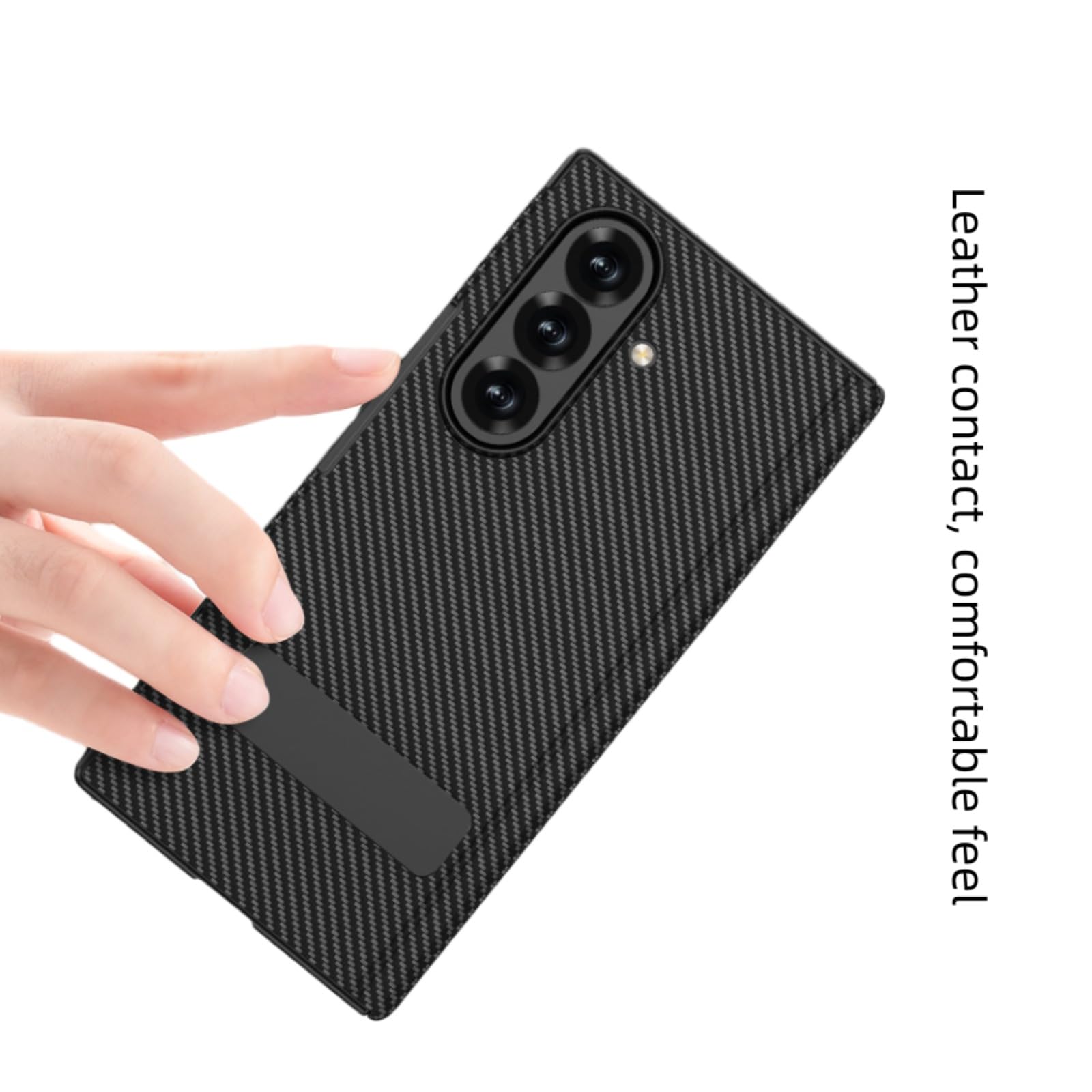 Lekkie Etui Do Samsung Galaxy Z Trifold, Wbudowana Osłona Ekranu I Obrotowa Podstawka 270°, Skórzana Powierzchnia, Pełna Ochrona, Osłona Zawiasu (czarny)