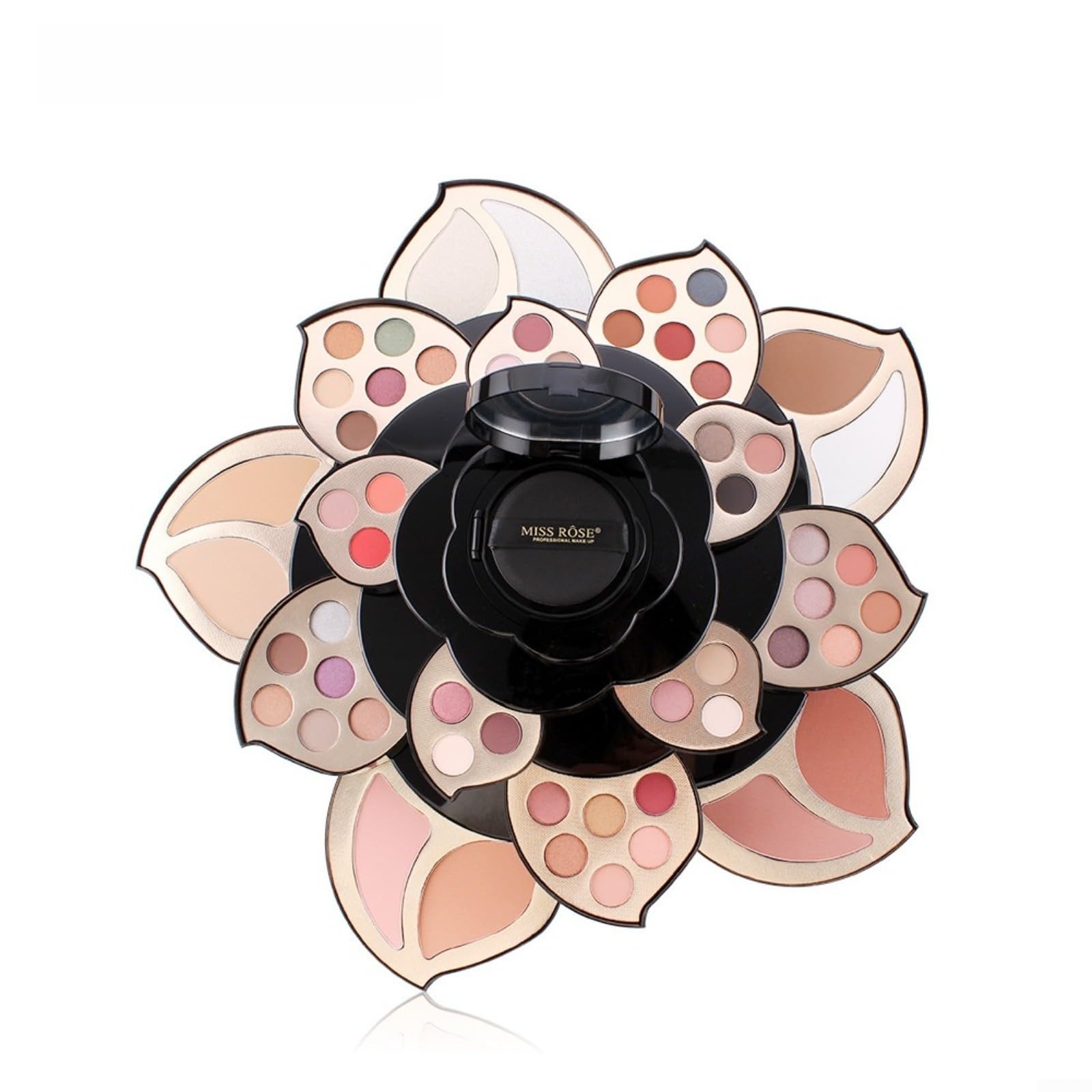 Palette fleur de prunier noire avec 8 couleurs de fard à paupières blush et bronzer