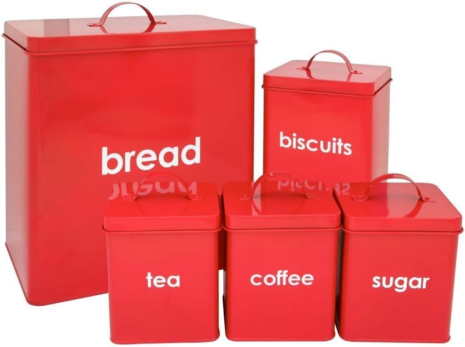 Denny International® 5 Piece Kitchen Storage Includes Bread Bin Biscuit