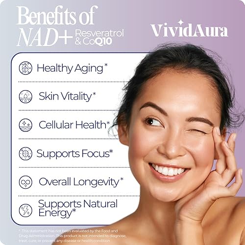 Miniatura 2 de Suplemento NAD+ para mujeres  Fórmula Radiance con resveratrol, CoQ10, cúrcuma y bioperina  Suplemento de renovación celular para mujeres