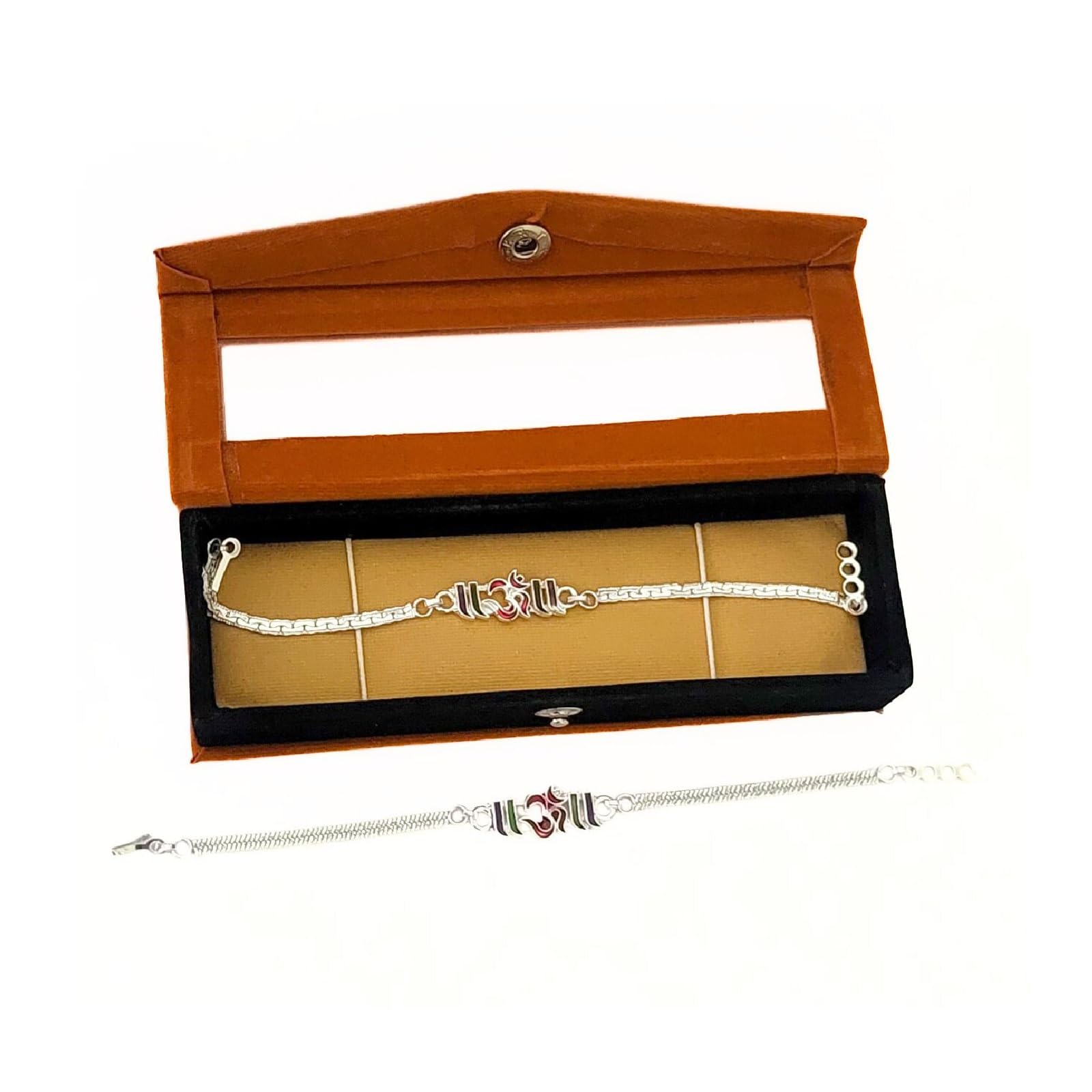 Exclusive Rakhi/Silver Bracelet Rakhi For Brother/Wrist Band With Velvet Gift Box/Roli/Chawal-image-41