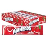 Airheads Halloween Trick or Treat Candy Full Size Bars, Cherry Flavor, Individually Wrapped Bulk Candy for Adults & Kids, Taffy, Non-Melting, Party (Pack of 36 Bars)