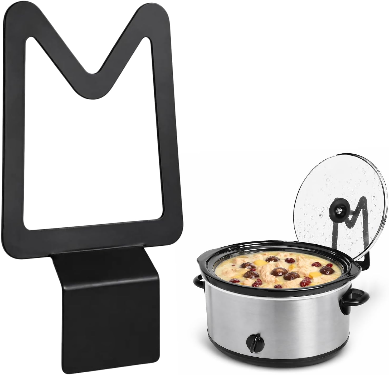 Lid Holder Compatible with Crockpot Lid Attachment,Fits Various Lid Sizes,Steam Drips Back,Non-Slip and Prevents Water Stains on Countertops for Kitchens
