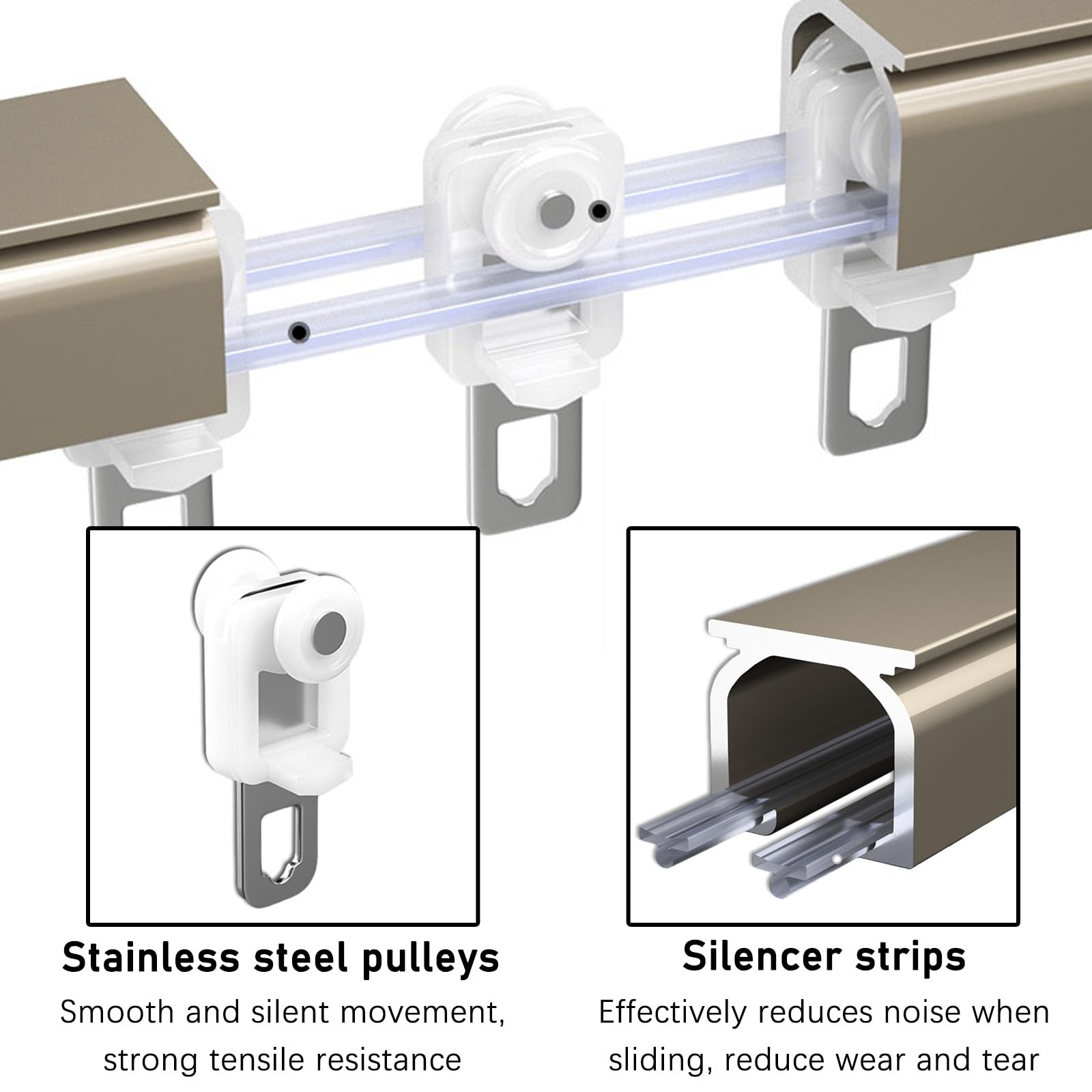 Wysokiej jakości regulowany aluminiowy system karniszy do zasłon - naścienne karnisze i szyny 50-500 cm do zasłon i ścianek działowych - elegancka biel z łatwym montażem i płynnym przesuwaniem