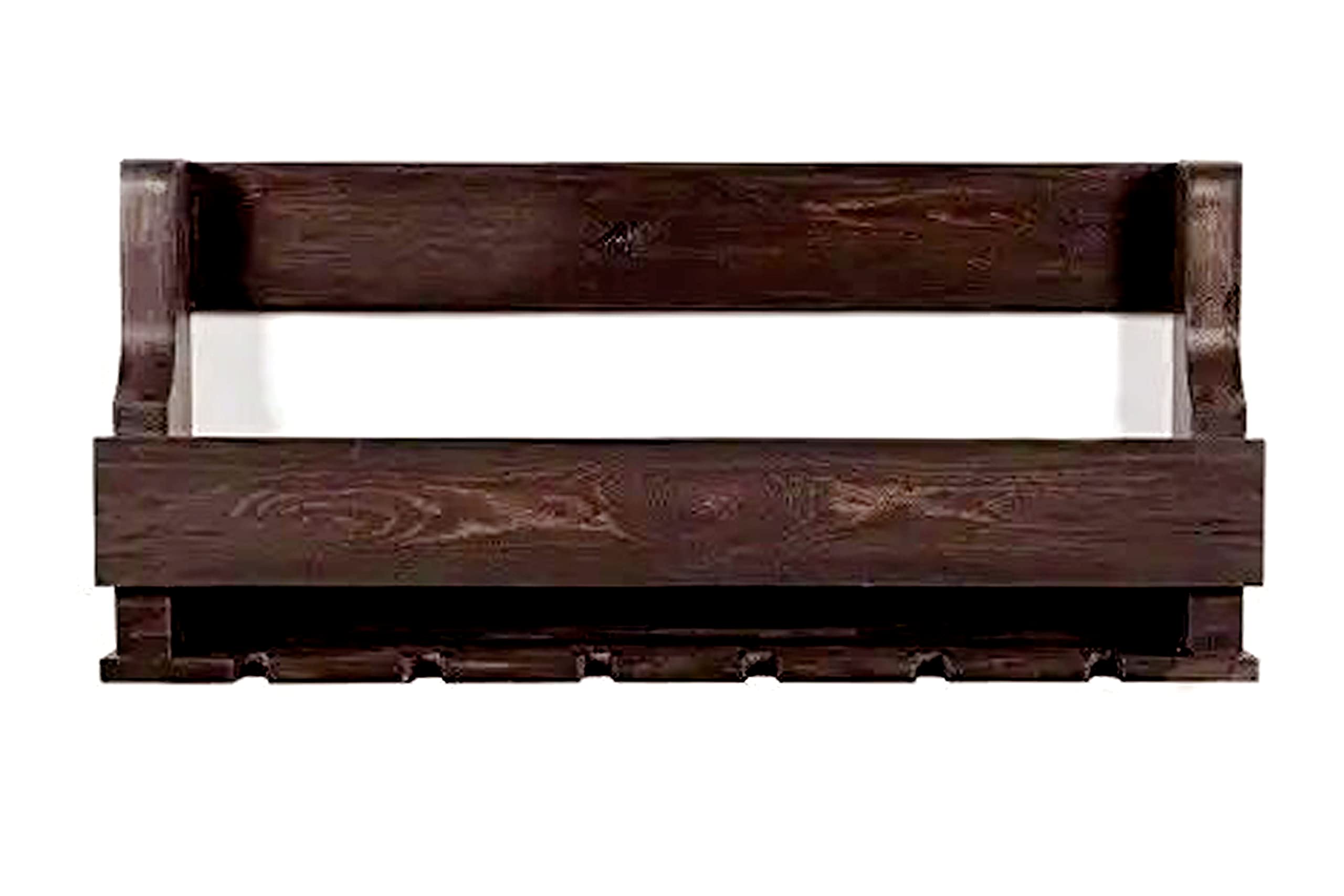 OGNIJA Wooden Wall Hanging Design Bar | Bar Cabinets for Home | Mini Bar for Home | Solid Wood Make Wine Storage Cabinet with Glass Hanging Space-Walnut Finish 3