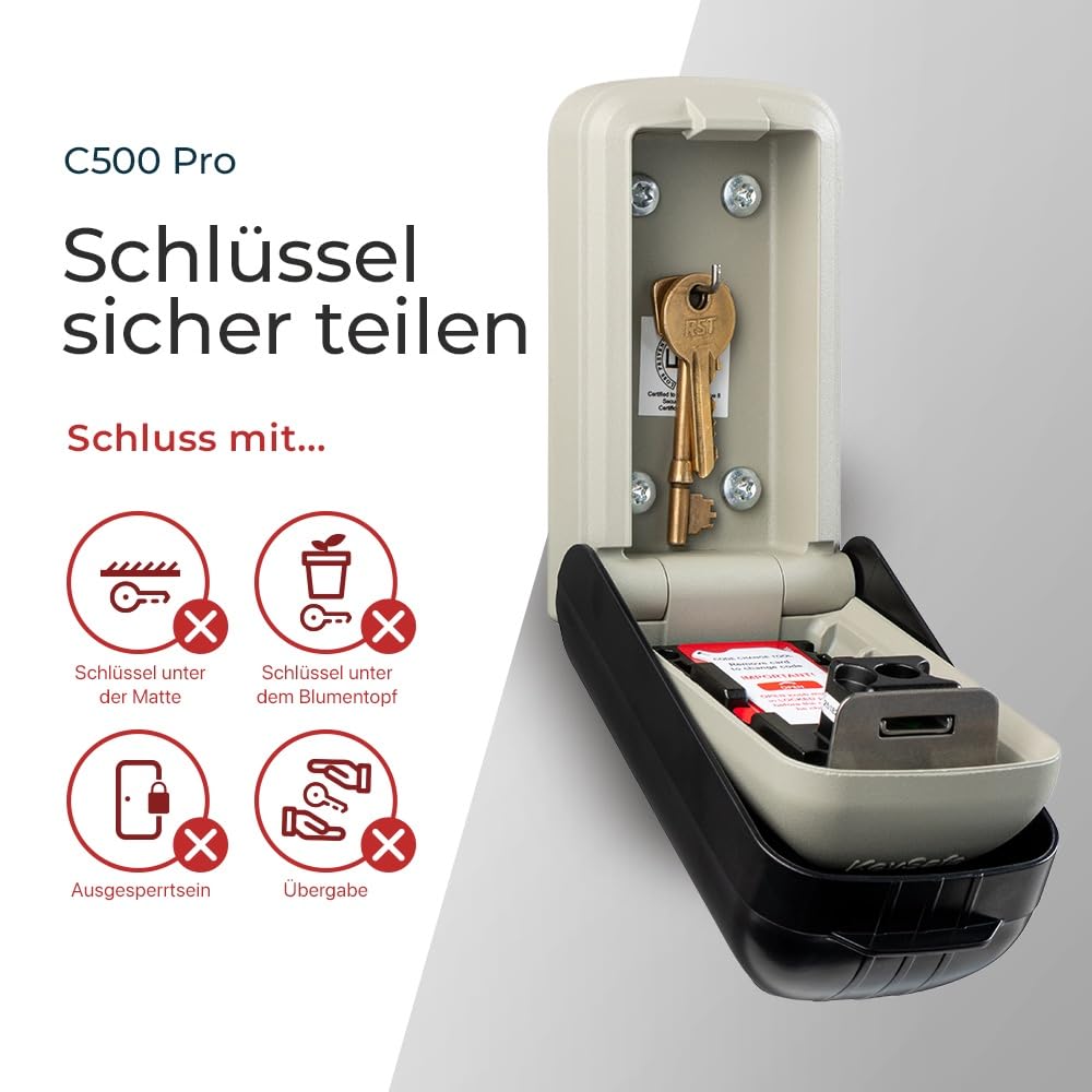 SUPRA C500 Schlüsseltresor mit Zahlencode - Schlüsselsafe Außen - Schlüsselbox Wandmontage
