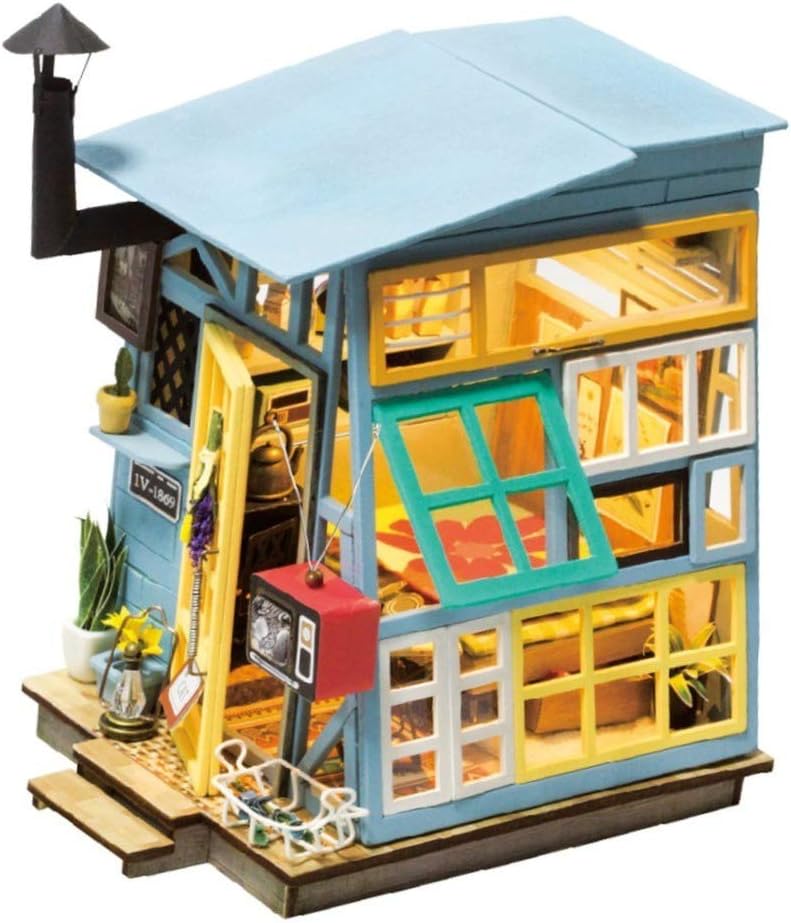 DIY Dollhouse Kits with Accessories Miniature House Decorations Best Gifts for Boys & Girls 14 Year Old and Up (Wooden Hut)