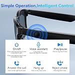Smart Glasses for Women Men,Bluetooth Glasses with Photochromic Lenses,Built-in Mic & Speakers,Anti-Blue Light Lens with Hands-Free Listening Voice Control,Perfect for Indoor Outdoor